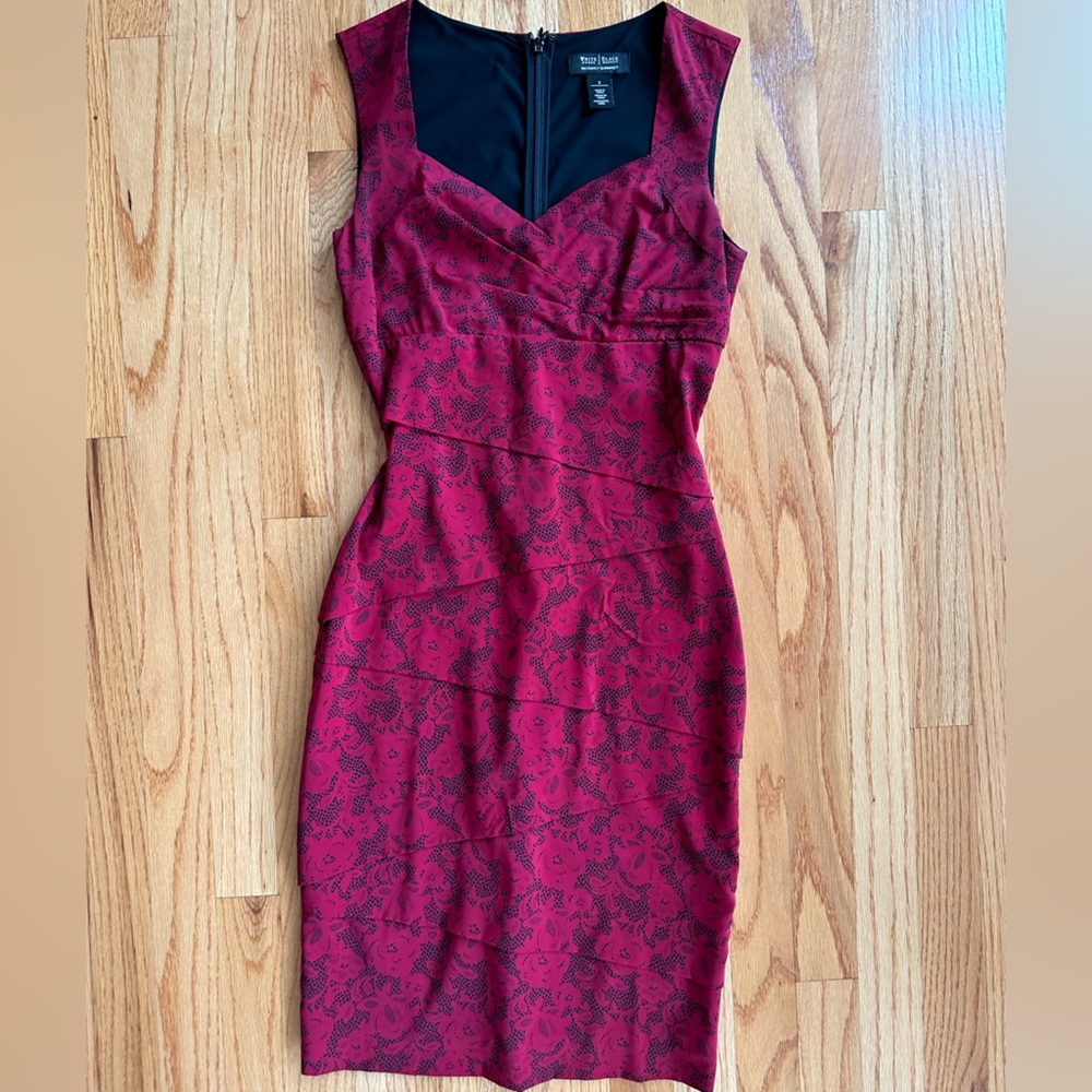 White House Black Market instantly slimming red dress